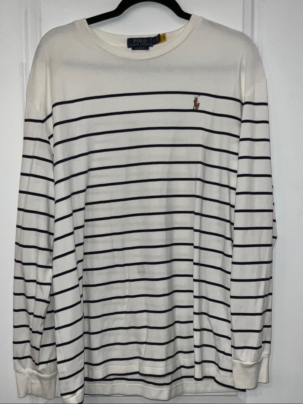 Ralph Lauren White Classic Fit Tee with Navy Label - NWOT